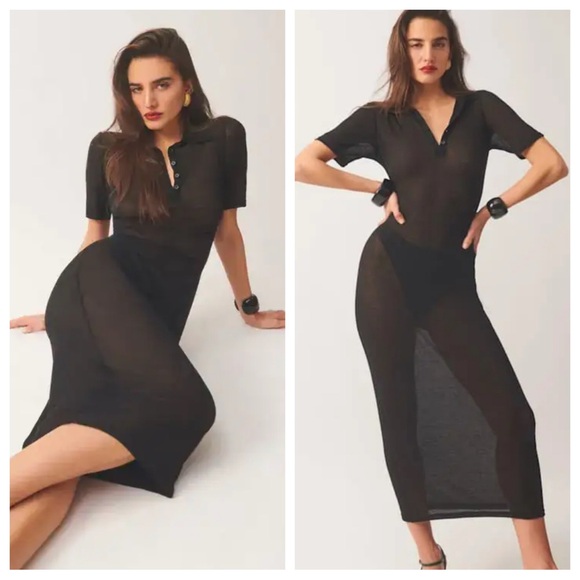 Reformation Black Sheer Dress - Picture 2 of 2